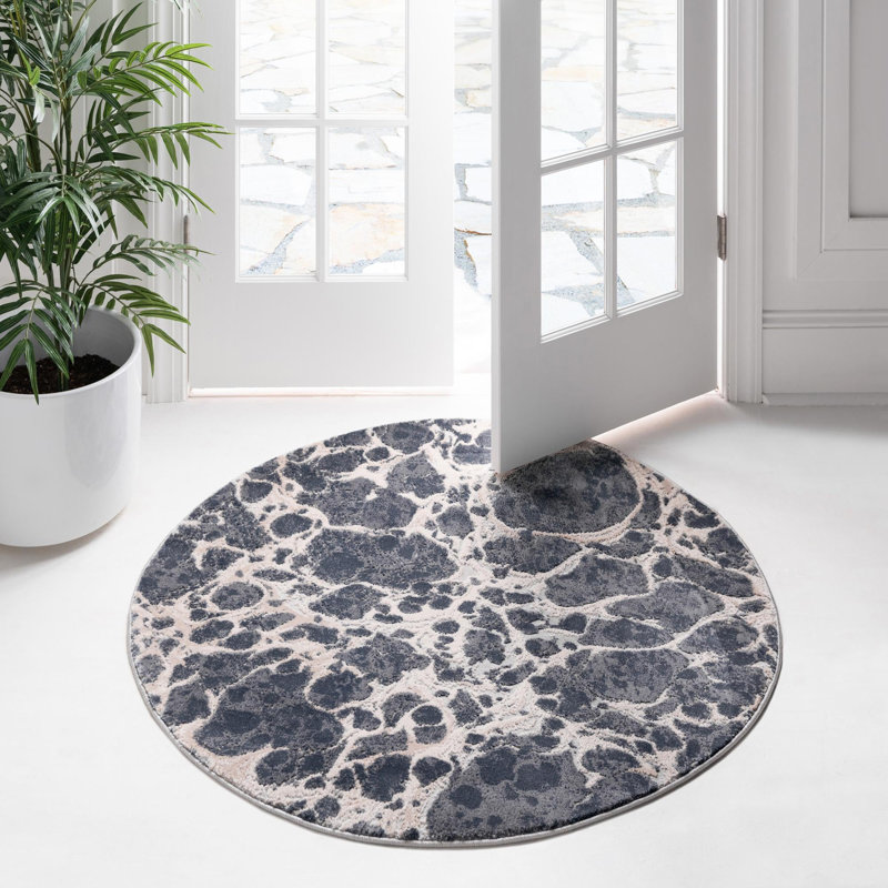 Boutelle Abstract Indoor Rug, Round 7'