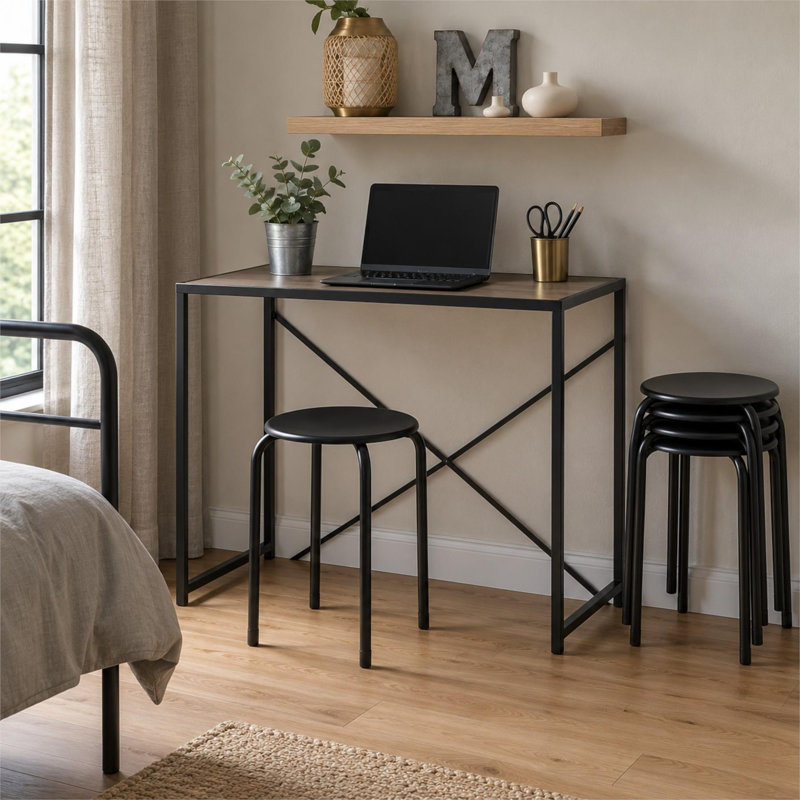 Metal Accent Stool, Black