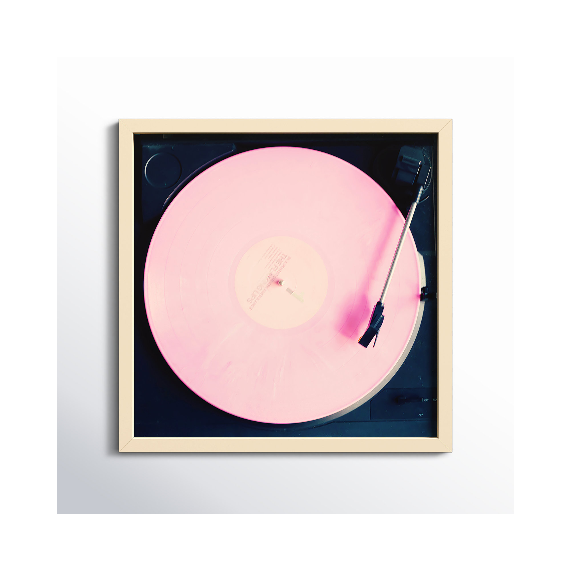 Pink Record by Caroline Mint, 19.25" H x  19.25" W  x 0.88" D, Brown