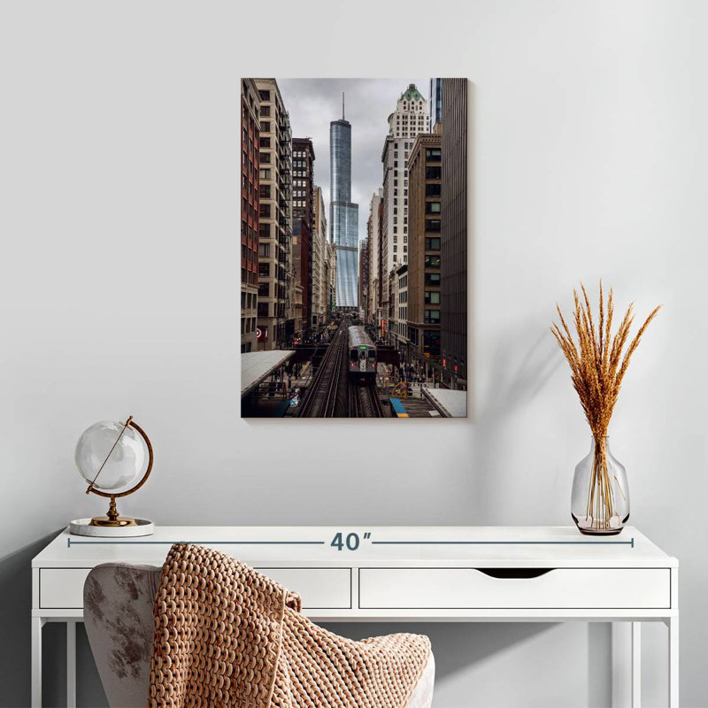 Aime Chicago Train Ride, 24" H x 16" W