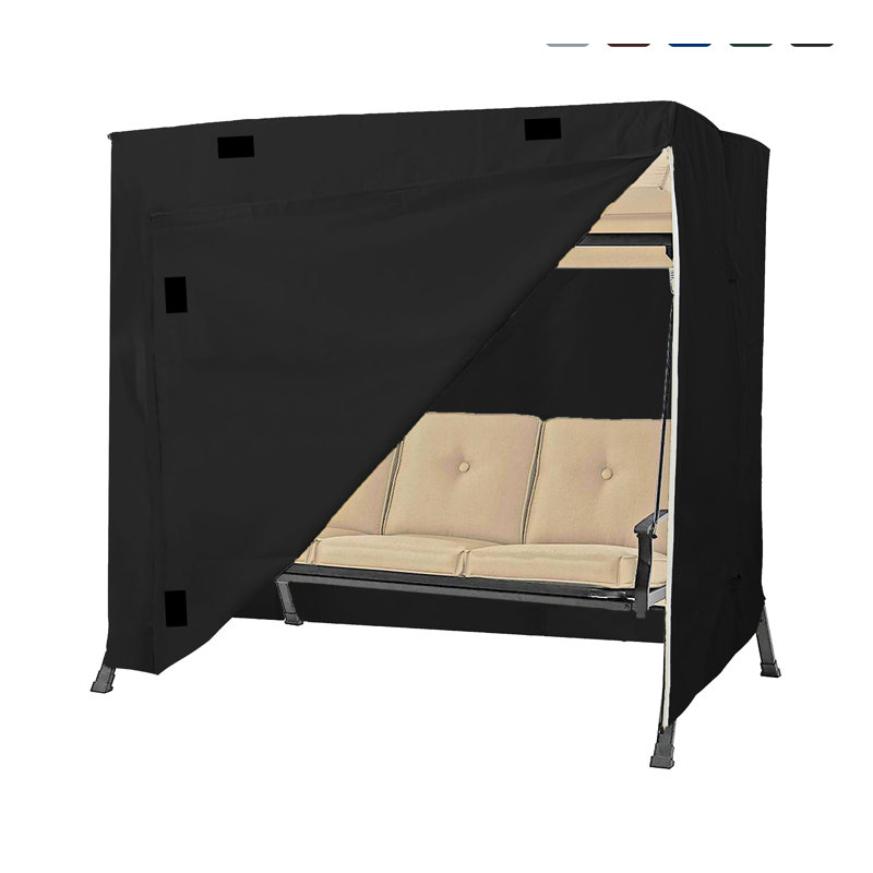 Killough High Density Waterproof Outdoor Patio Canopy Swing Seat Cover, Patio 3-Seat Porch Swing Cover, 72" H x 80" W x 57" D