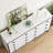 Commode double 8 tiroirs de 63 po de largeur avec pieds droits