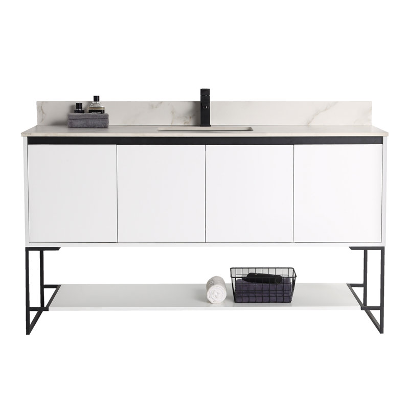 Ensemble de meuble-lavabo simple l 60 po Carliana, Blanc