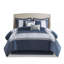 Ensemble d'édredon brodé 8 pièces bleu marine-130419117-130419118