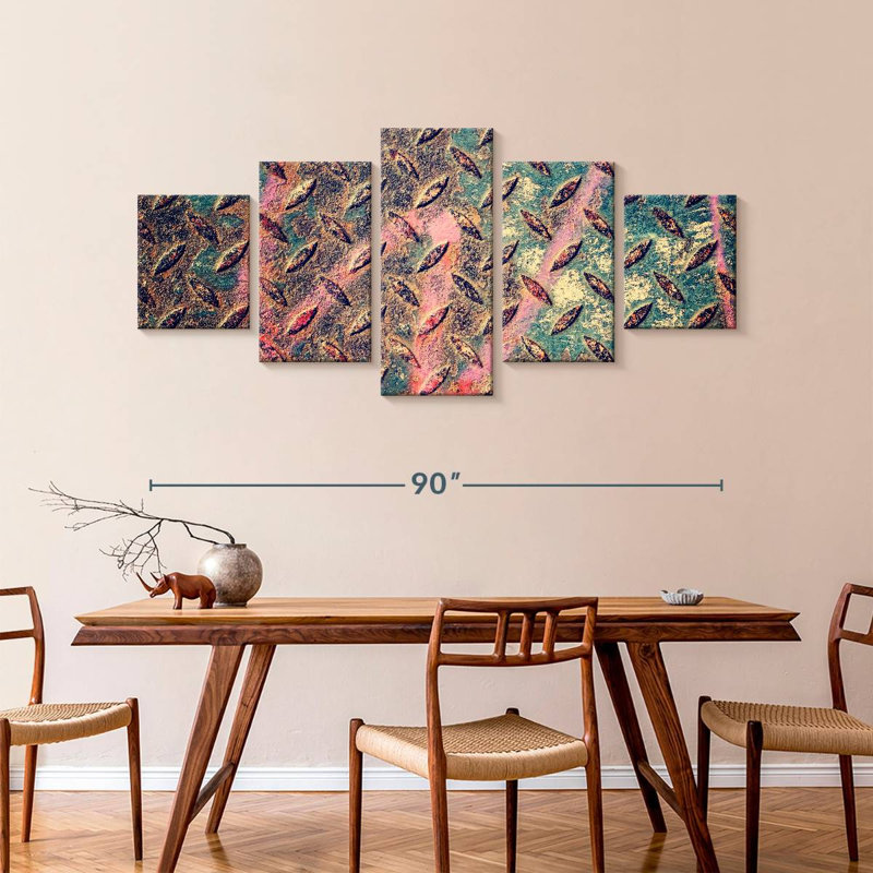 Abstract Metal Plate, 42" H x 92" W