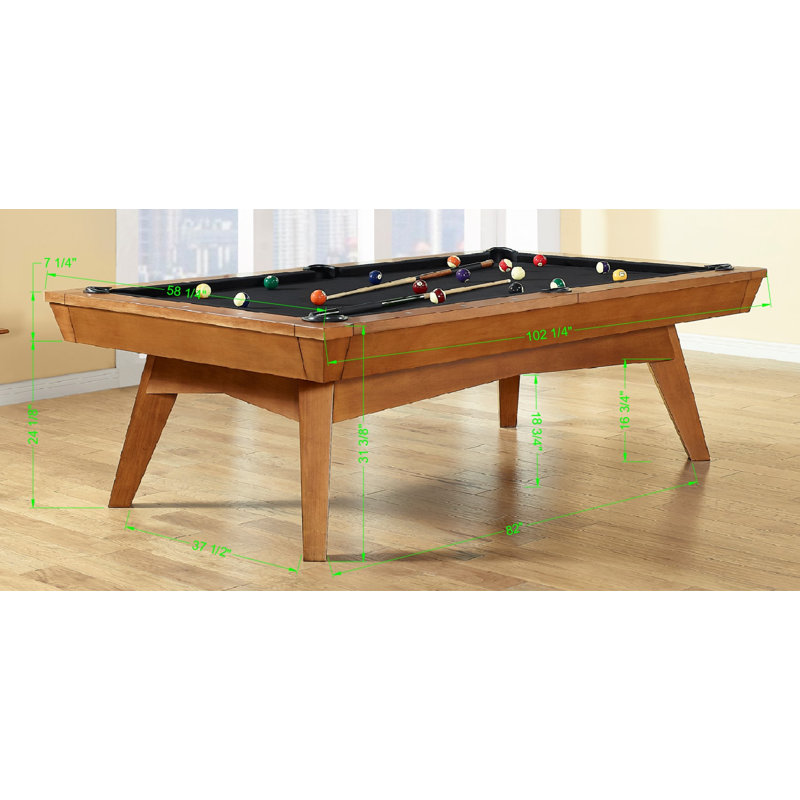 Copenhagen 8' Slate Pool Table with Professional Installation Included, Black, No