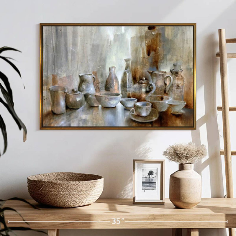 Still Life Coffee Time, 25 po x 17 po, Cadre flottant doré