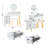Dressing Table with LED Lights, Glass Top, and Extendable Side Table