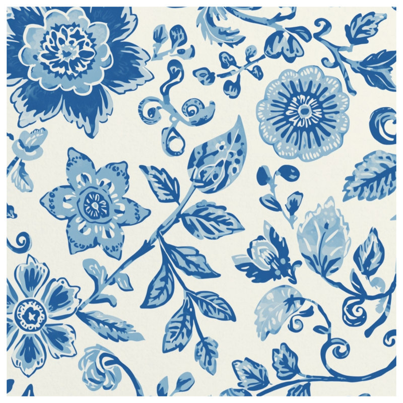 Couvertures botaniques bleues, 60 po L x 80 po H