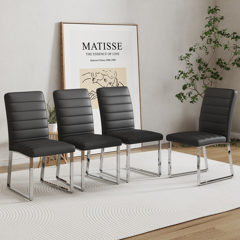 4 chaises de bureau robustes en fer