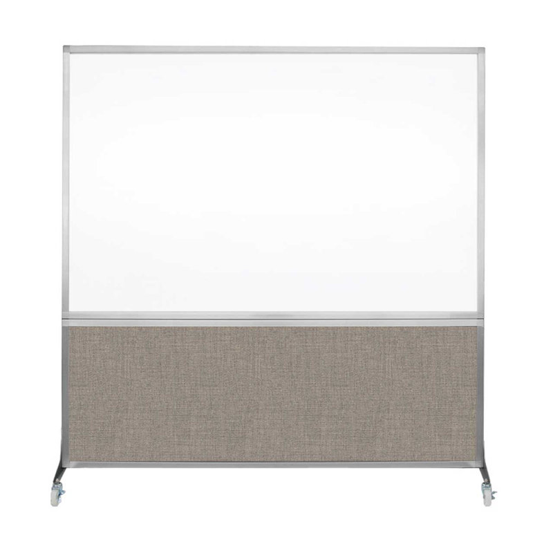 Tableau blanc mobile 6 'de haut DivideWrite, Galet chaud, H 72 po x l 72 po, Argent