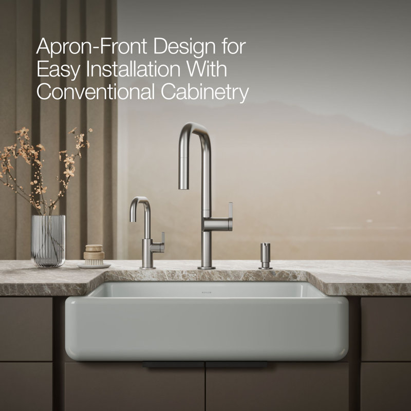 Whitehaven® 30" L x 22" W Farmhouse Kitchen Sink, Ice Grey