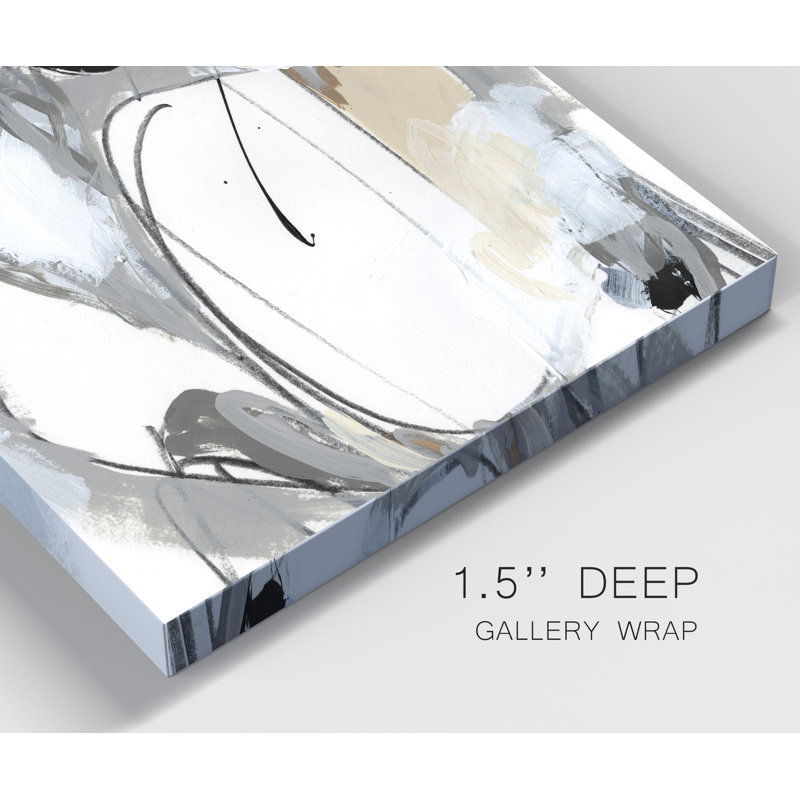 «Gold and Gray Exploration IX», reproduction d'art sur toile, H 27 po x l 18 po x P 1 po