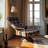Adjustable solid wood swivel chair
