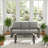 2-Piece 3-Seat Outdoor Sofa Couch Set, 75" All-Weather 3-Seat Aluminum Patio Sofa With Thick Gray Cushions  & 44" Glass Coffee Table