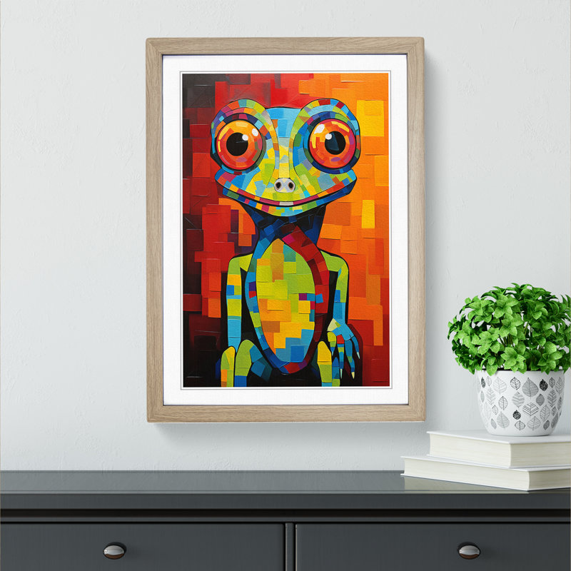 Single Picture Frame Print on Wood, 46cm H x 34cm W, Oak Framed