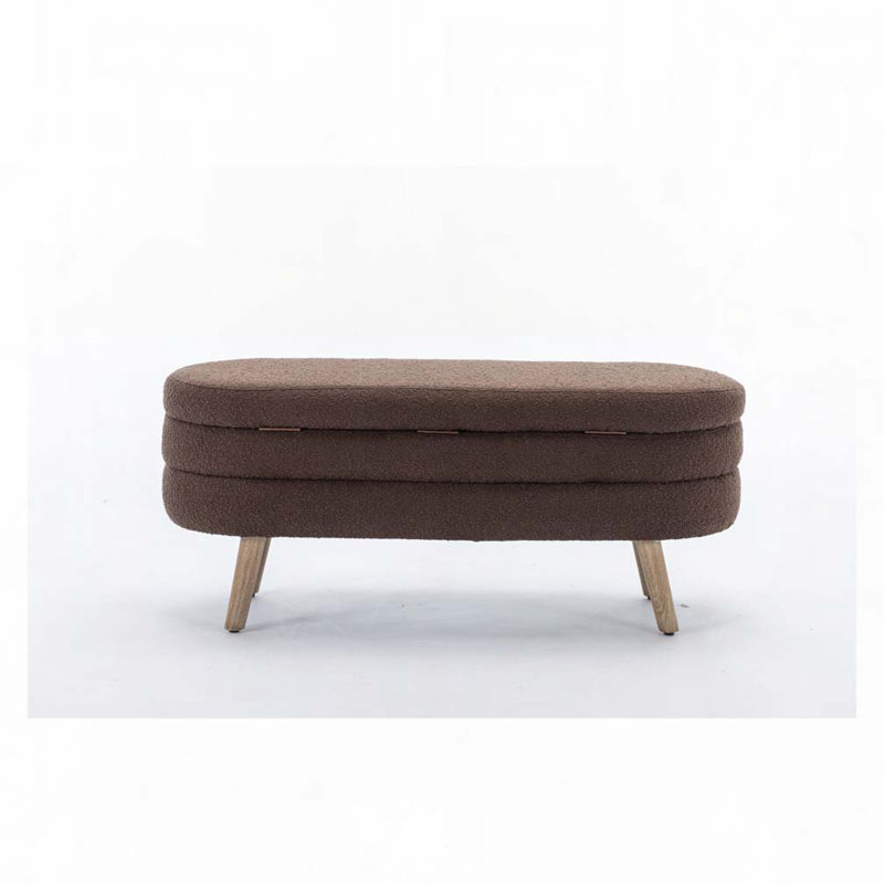 Noelany Upholstered Storage Bench, Brown Boucle