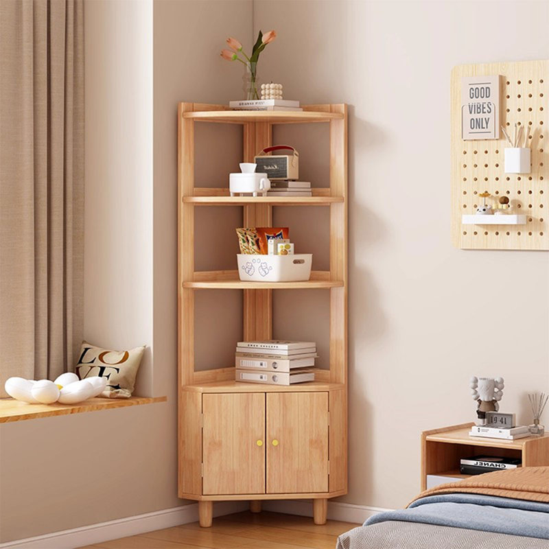 Armoire de coin en bois manufacturé Burlywood, Burlywood, H 59,06 po x l 15,75 po x P 15,75 po