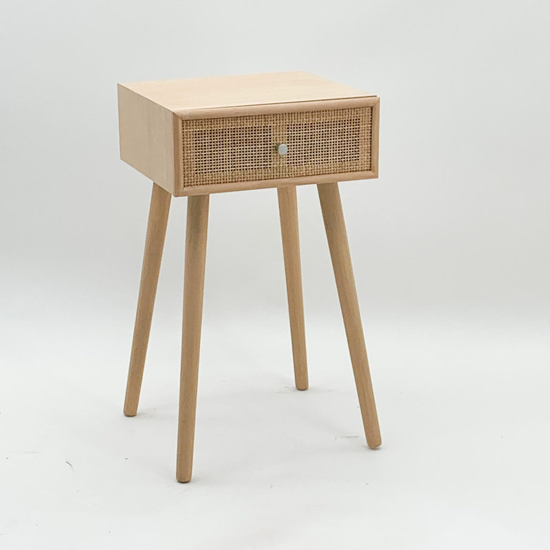 40cm W Solid + Manufactured Wood Bedside Table