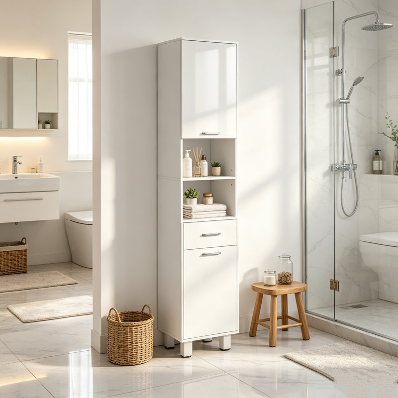 Particle Board Freestanding Bathroom Shelves