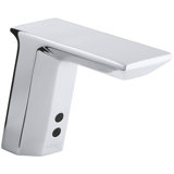 Geometric Single-Hole Touchless Dc-Powered Commercial Bathroom Sink Faucet with Insight Technology and 6-3/4" Spout