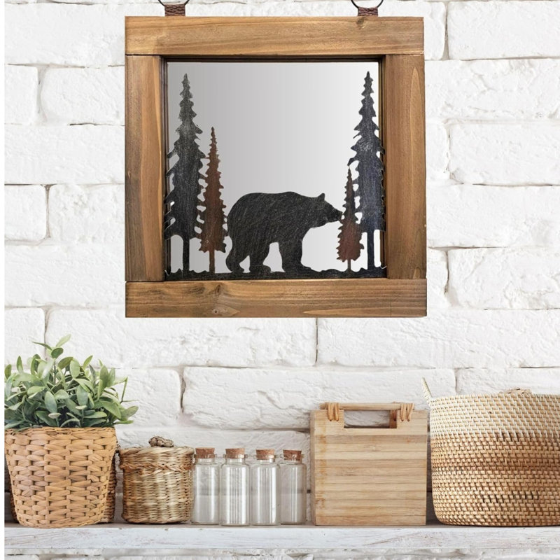 Miroir mural se promenant avec des ours
