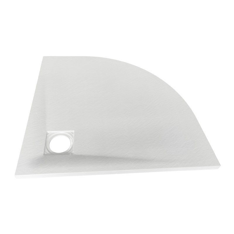 Antoria Slate Shower Tray, 90cm H x 90cm W x 3.2cm D, White