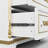 76.3" French Display Cabinet: Gold-Embellished, LED-Lit & Touch Switch
