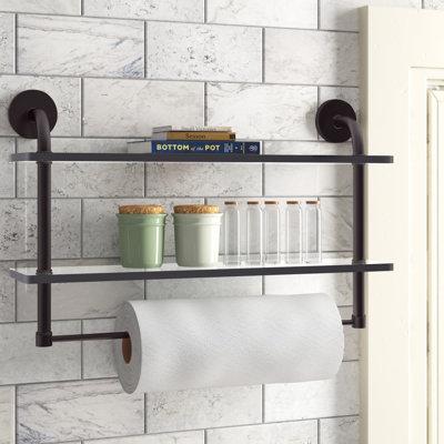 Tioga 2 Piece Tiered Shelf with Towel Bar