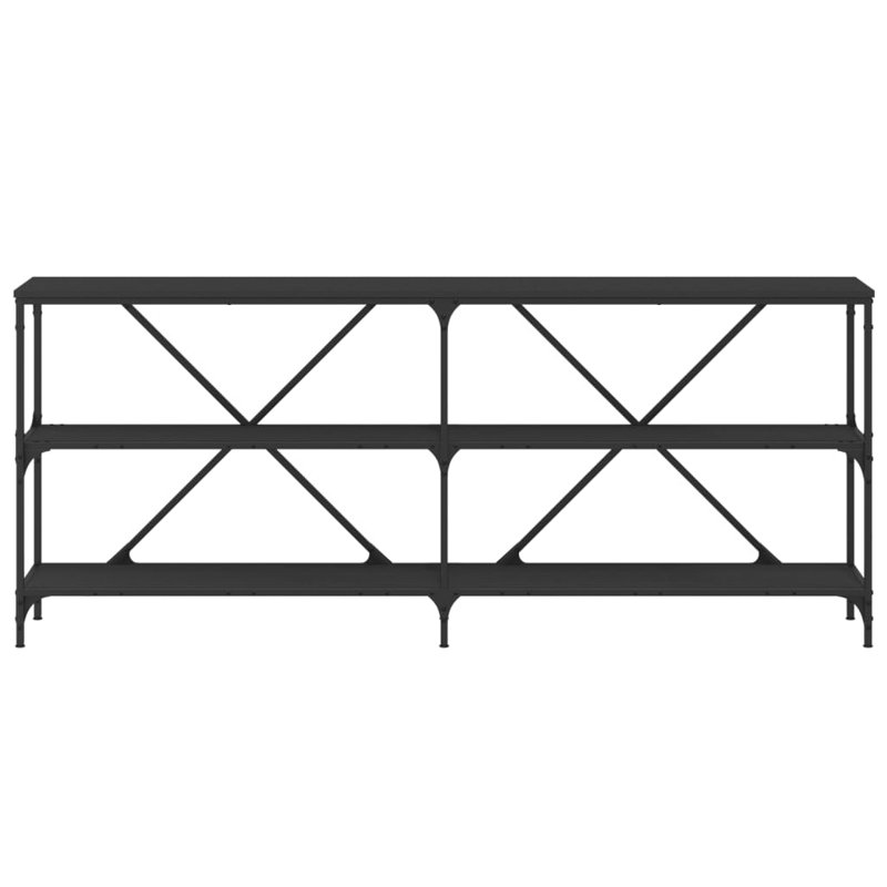 Borough Wharf Console Table Engineered Wood And Iron, Black, 75cm H x 180cm W x 30cm D