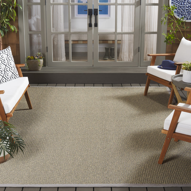Tapis intérieur / extérieur en imitation sisal 105 de couleur naturelle / ivoire Napa, Rectangulaire 8 pi x 10 pi