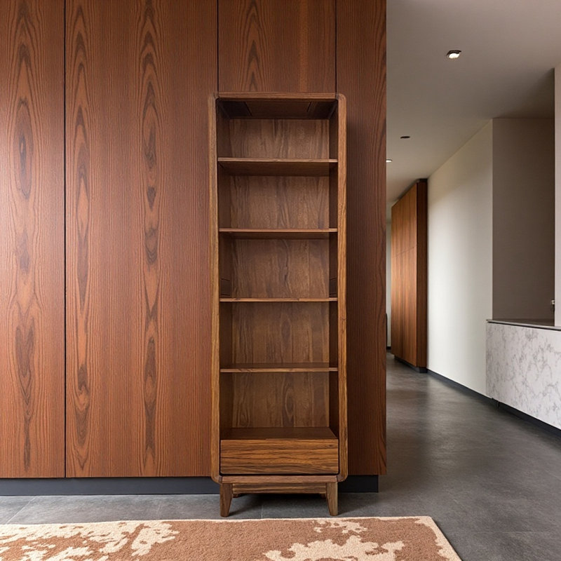 New Chinese style bookcase, (5 Shelves) 74.8"H x 23.62"W x 11.8"D, Brown