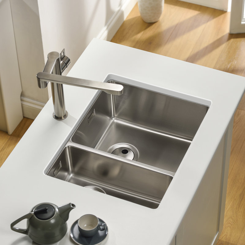 Abode Designs 440mm W Double Bowl Stainless Steel Undermount Kitchen Sink 0
