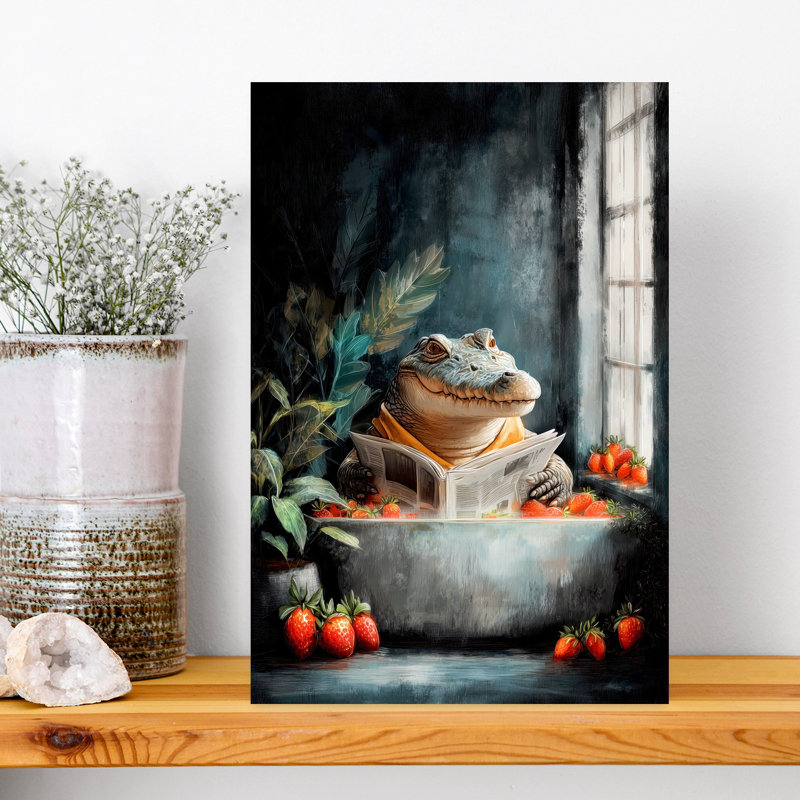 Cozy alligator Bathtime Peaceful, 18" H x 12" W
