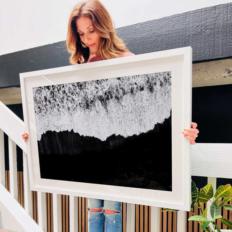 «Black Shores At Dawn», Noir, Single Picture Frame without Mat, H 42 po x l 62 po