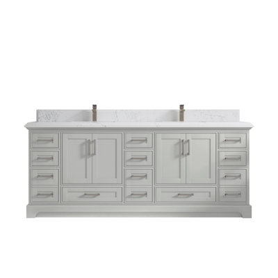 84'' Double Bathroom Vanity with Quartz Top