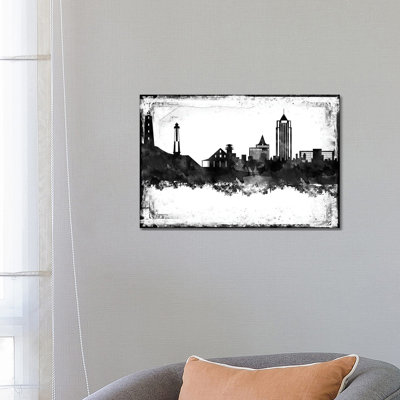 Virginia Black & White Film by WallDecorAddict - Wrapped Canvas Print