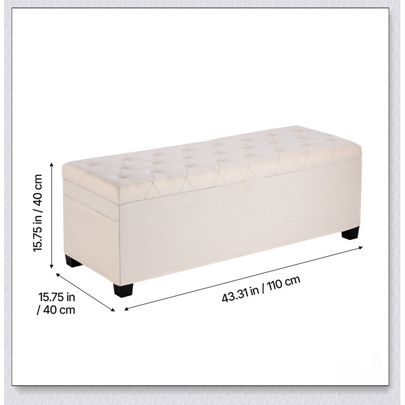 Banc repose-pieds avec rangement et capitonnage à boutons avec sacs latéraux, commode rembourrée pour le salon et la chambre à coucher
