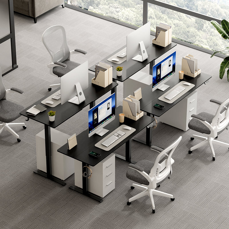 Bureau debout pour bureau à hauteur réglable, Noir, L 48 po x P 24 po