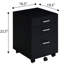 Armoire noire et classeur avec 3 tiroirs, mobilité incluse, fabrication