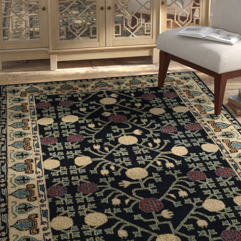 Tapis oriental en laine touffeté à la main Wahcheechee, Rectangle 4 pi x 6 pi
