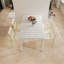 Chaises rayées en plastique à blocs de couleur avec pieds en métal, ensemble de 4