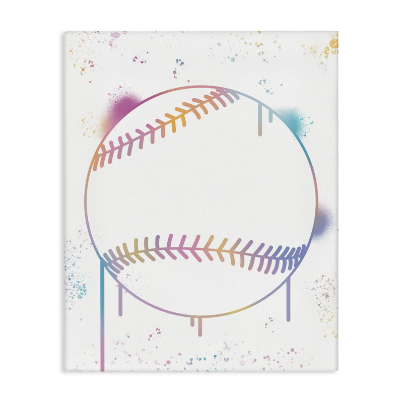 Graffiti Baseball Drip Canvas, design par Marcus Prime, H 20 po x l 16 po