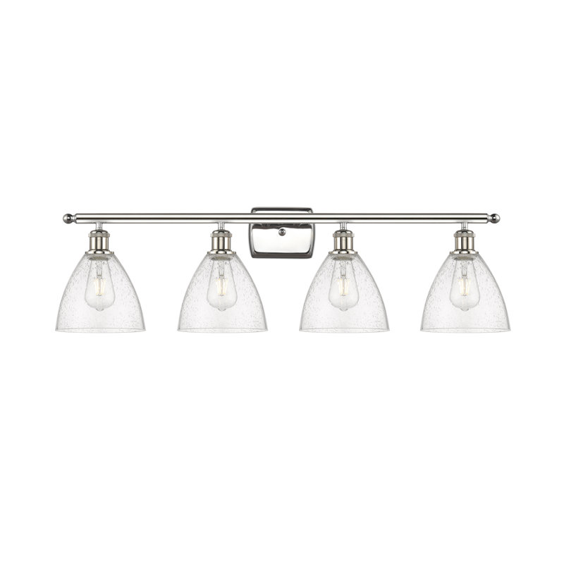 Éclairage pour meuble-lavabo 4 lumières Shauna, Incandescente, Nickel poli