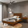 Caden Solid Wood Platform Bed with Adjustable Headboard, Mid-Century Modern