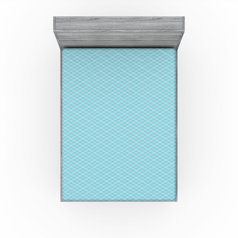 Ensemble de 2 draps-housses Ambesonne, Bleu pâle, blanc / argile, Drap-housse grand