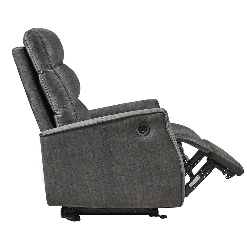 Fauteuil inclinable rembourré Phylisia, Polyester 100 % gris foncé