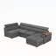 Canapé modulaire en tissu avec repose-pieds-1729007074