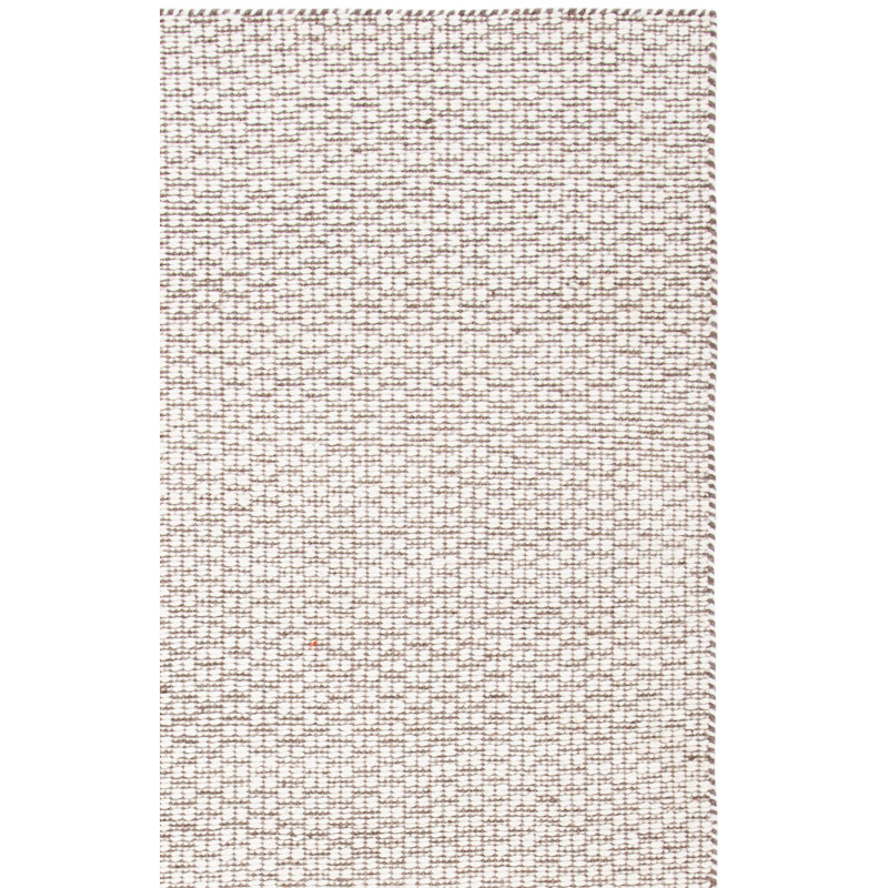 Tapis en laine / coton à tissage plat Ambriz brun clair / ivoire, Rectangle 6 pi x 9 pi