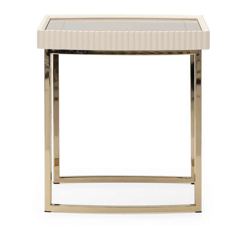 Lisbon End Table, Silken Matte Cream